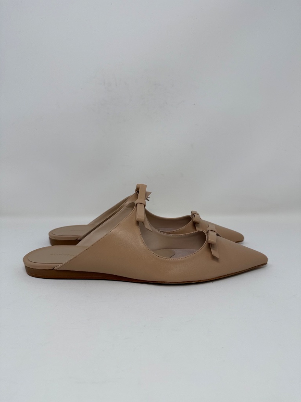 New Stuart Weitzman Reese Flat Slide Golden Beige Sz 9.5 - Picture 4 of 13
